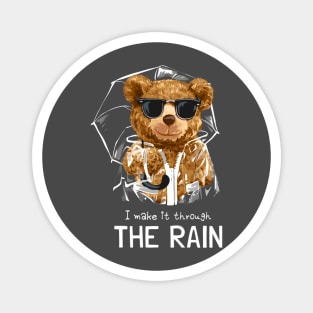 The bear design "The rain" Magnet